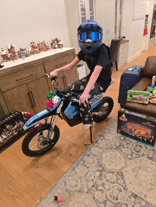 KICKIN customer with a dirt bike