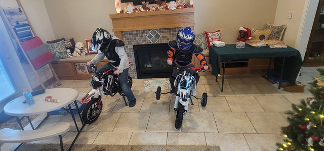 KICKIN customer with a dirt bike