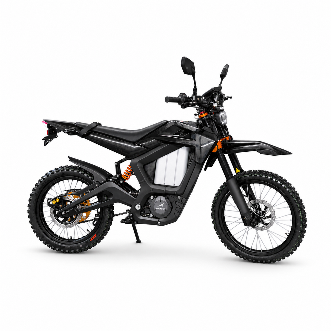 2026 KICKIN Champ Pro - 13000w 72v Electric Dirt Bike with Headlight and Street Legal Kit