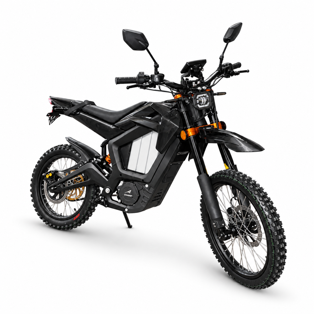 2026 KICKIN Champ Pro - 13000w 72v Electric Dirt Bike with Headlight and Street Legal Kit