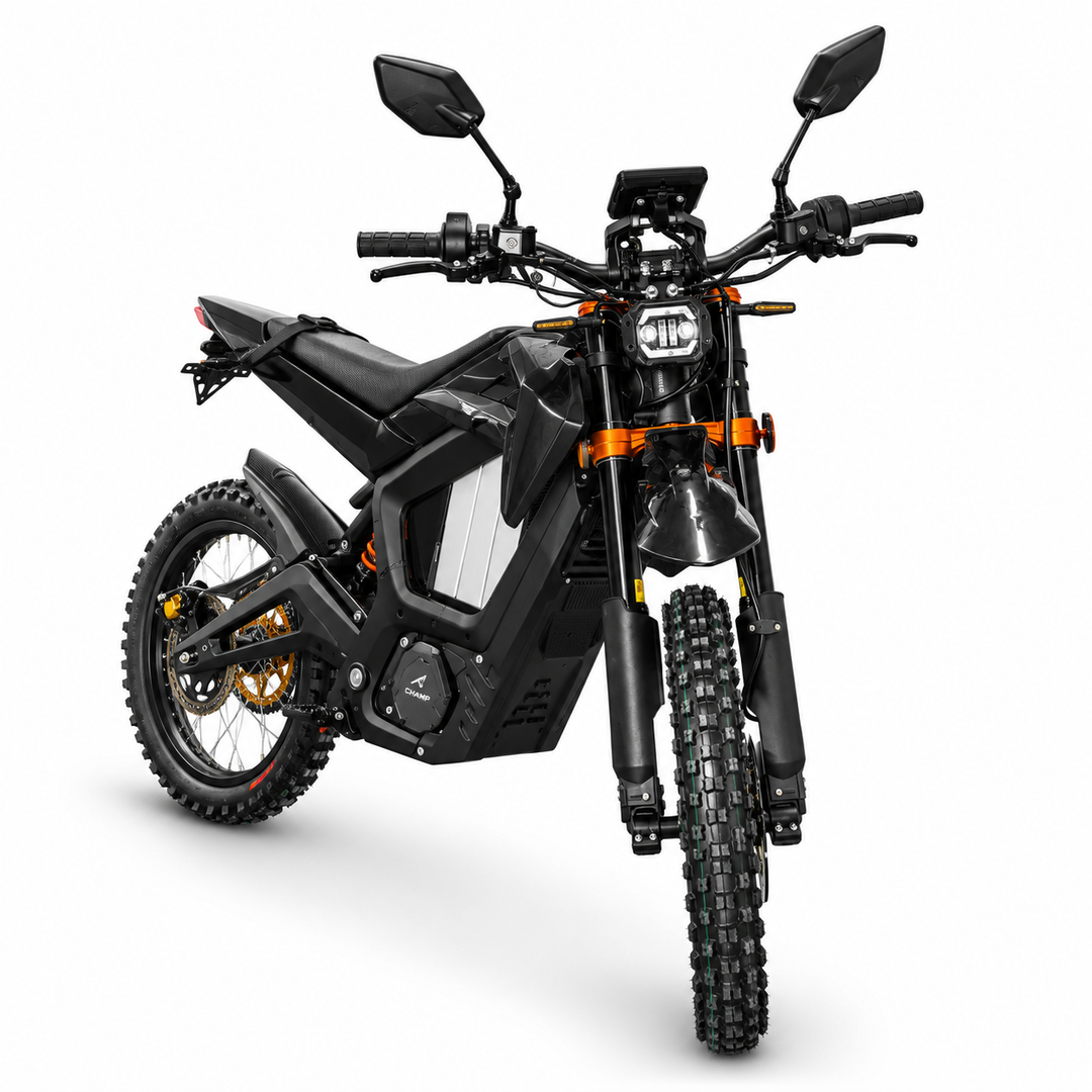 2026 KICKIN Champ Pro - 13000w 72v Electric Dirt Bike with Headlight and Street Legal Kit