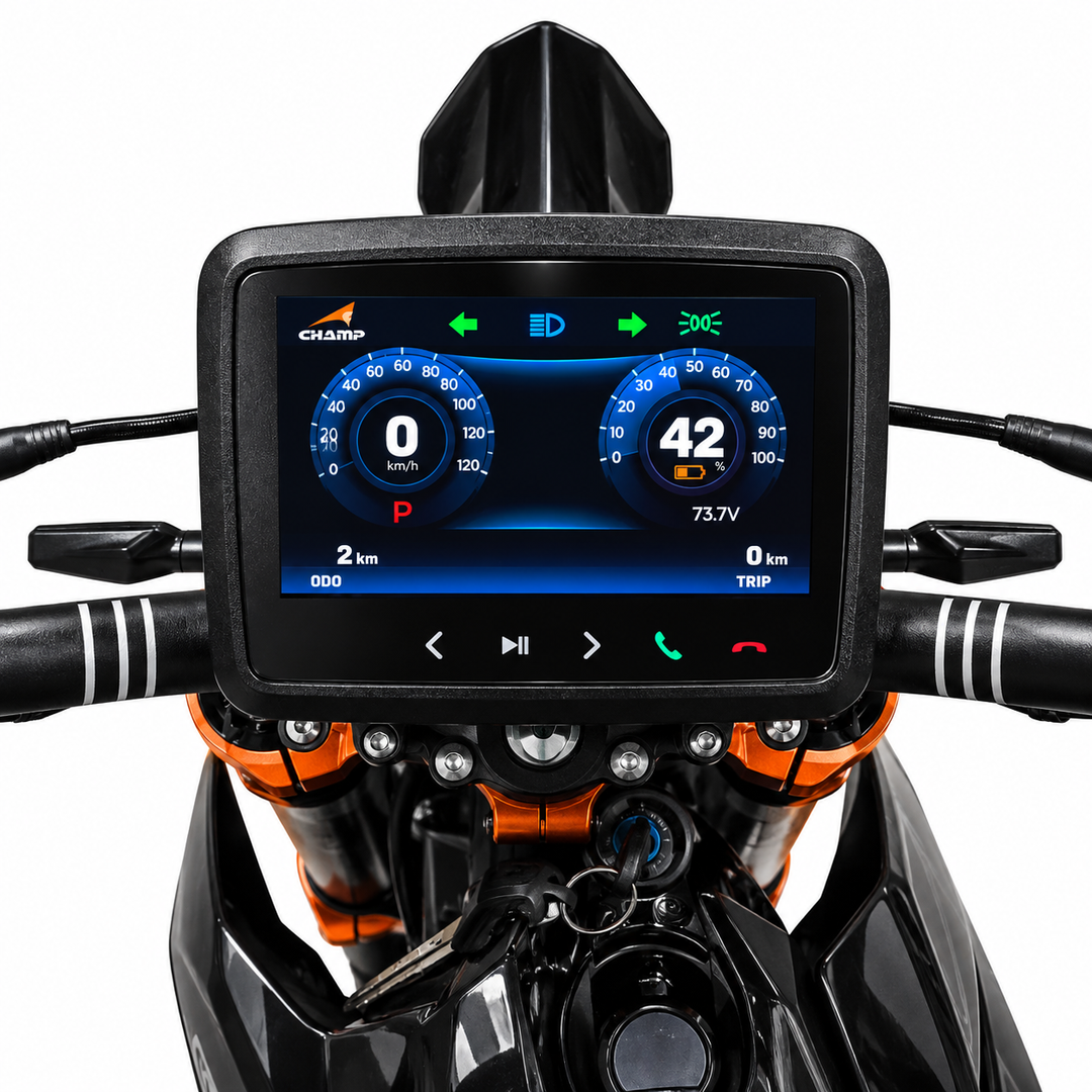 2026 KICKIN Champ Pro - 13000w 72v Electric Dirt Bike with Headlight and Street Legal Kit