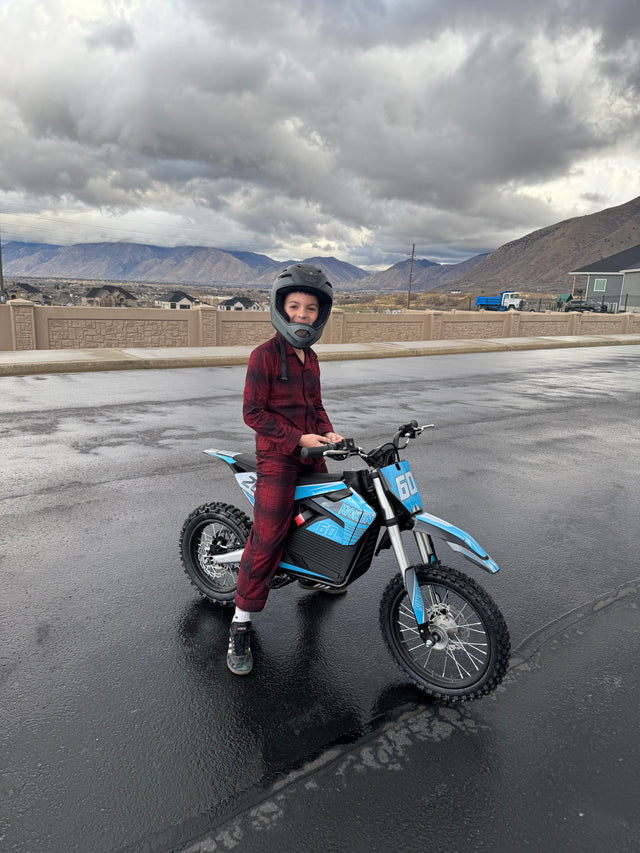 KICKIN customer with a dirt bike