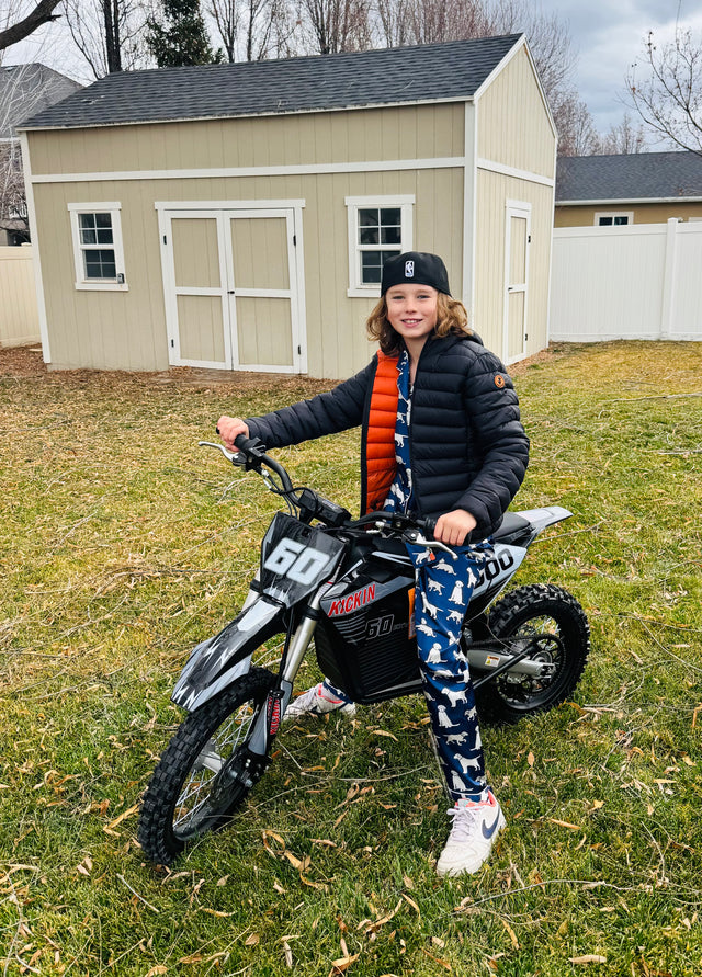 KICKIN customer with a dirt bike