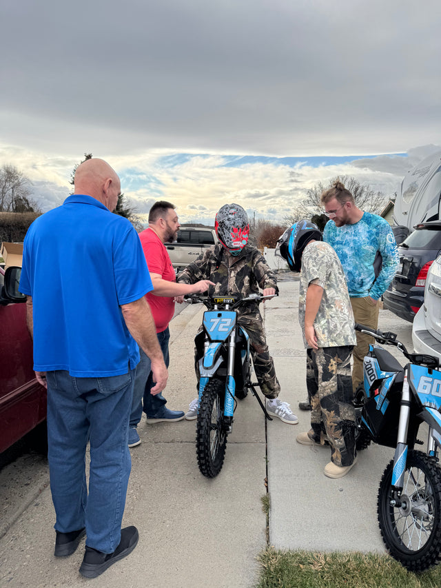 KICKIN customer with a dirt bike