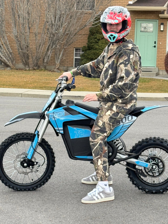 KICKIN customer with a dirt bike