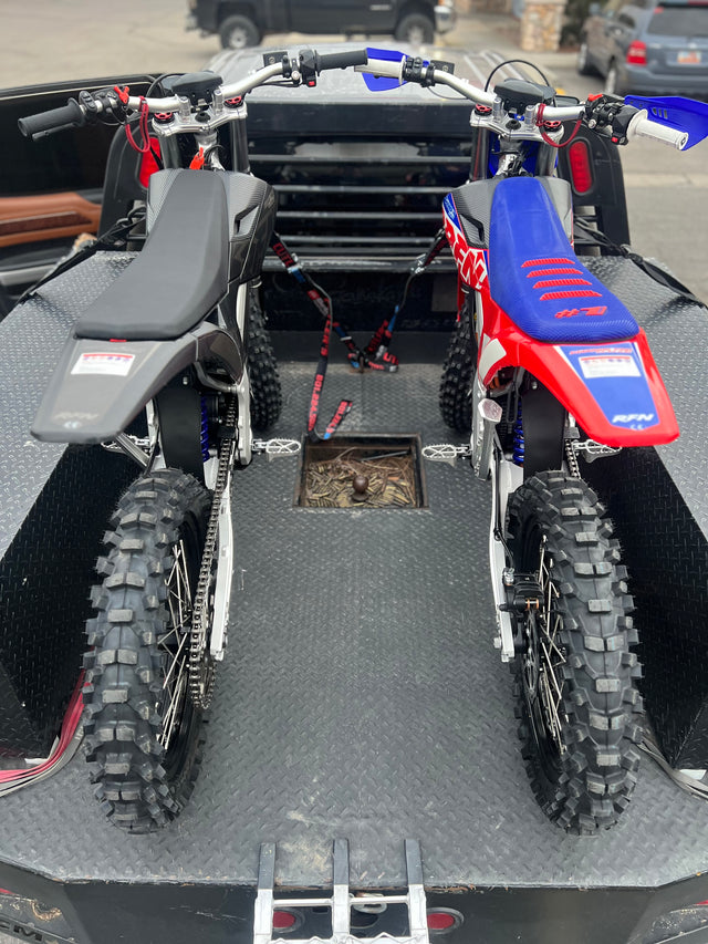 KICKIN customer with a dirt bike