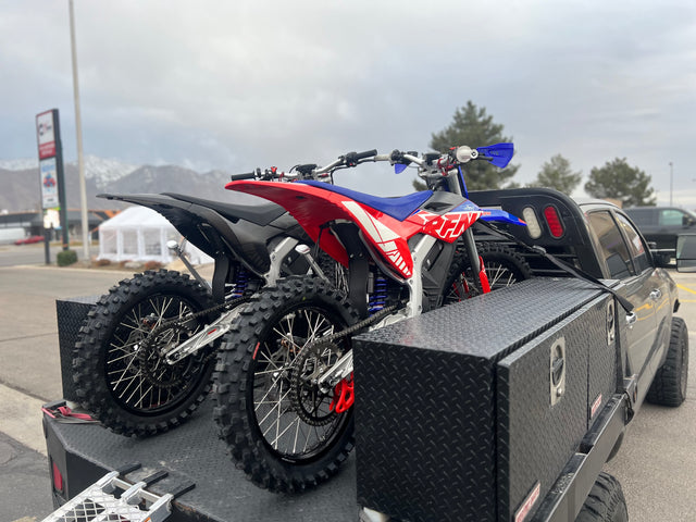 KICKIN customer with a dirt bike