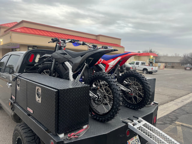 KICKIN customer with a dirt bike