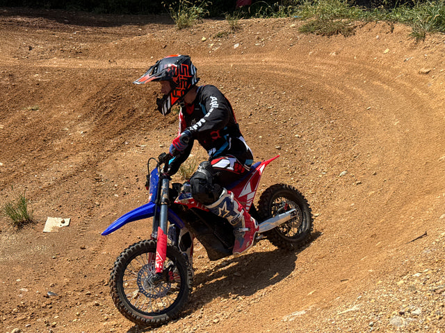 KICKIN customer with a dirt bike