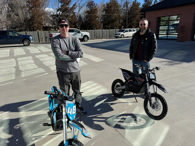 KICKIN customer with a dirt bike