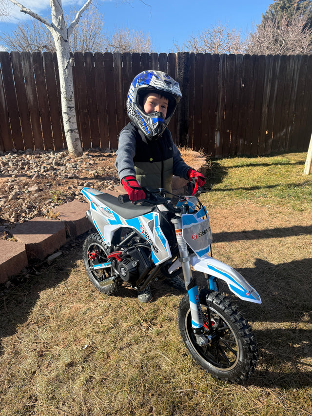 KICKIN customer with a dirt bike